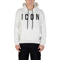 Icon Schwarz-weiße Baumwollkapuzenpullover
