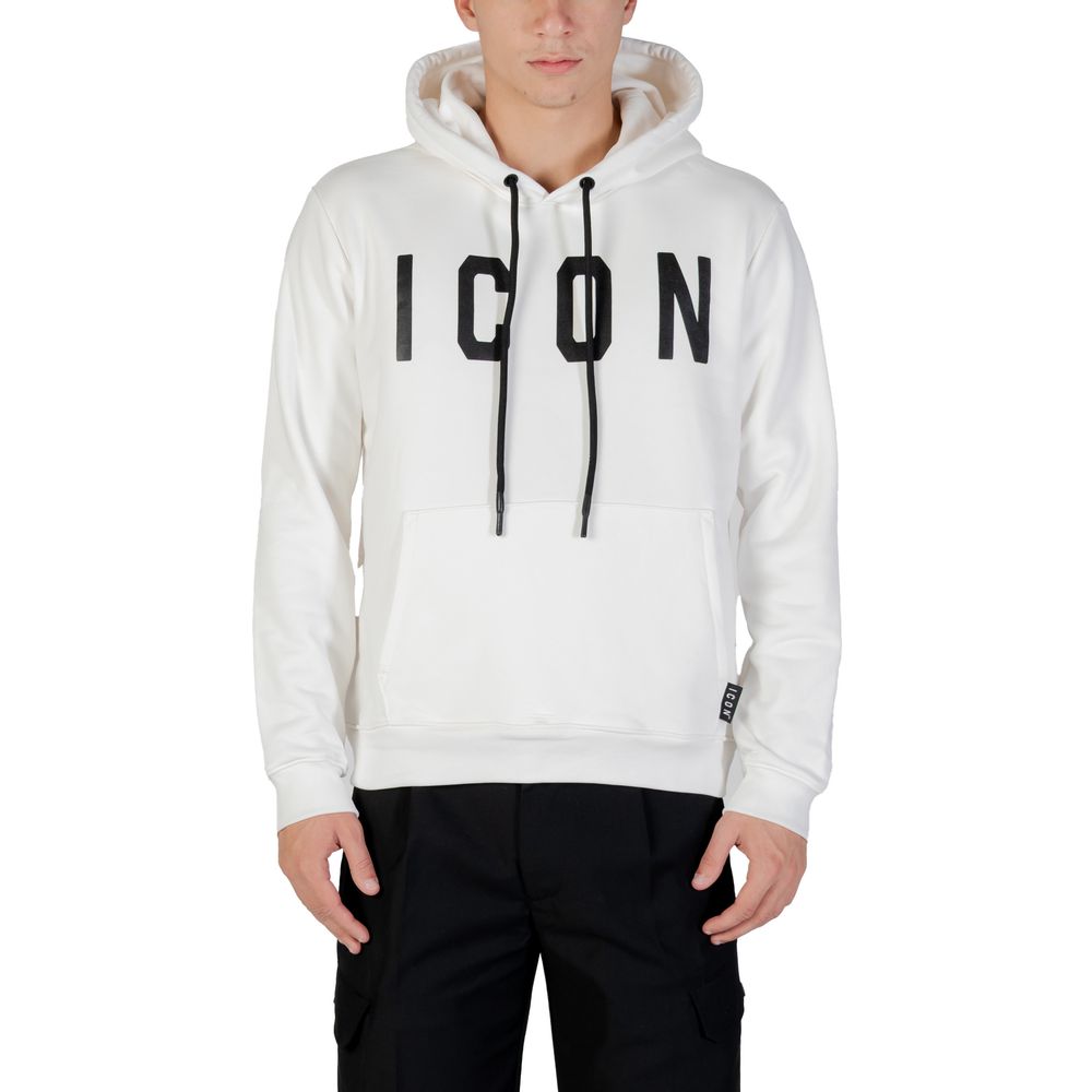Icon Schwarz-weiße Baumwollkapuzenpullover