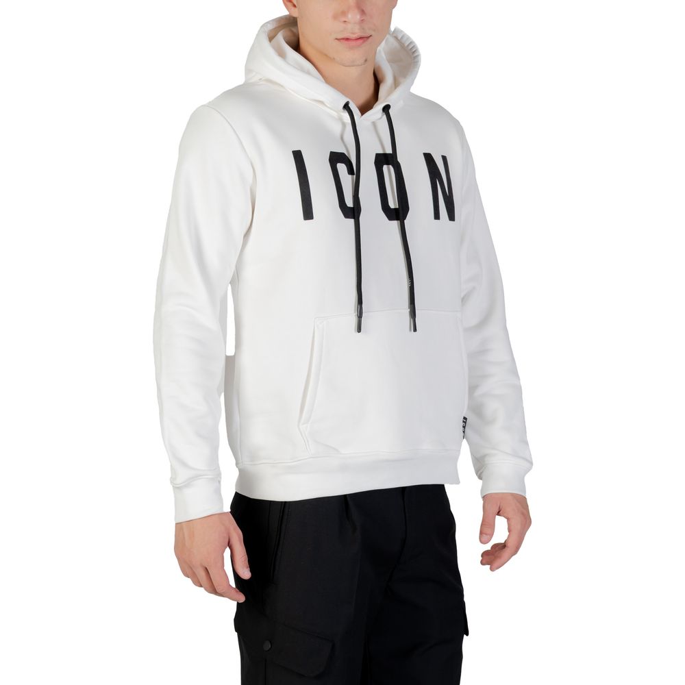 Icon Schwarz-weiße Baumwollkapuzenpullover