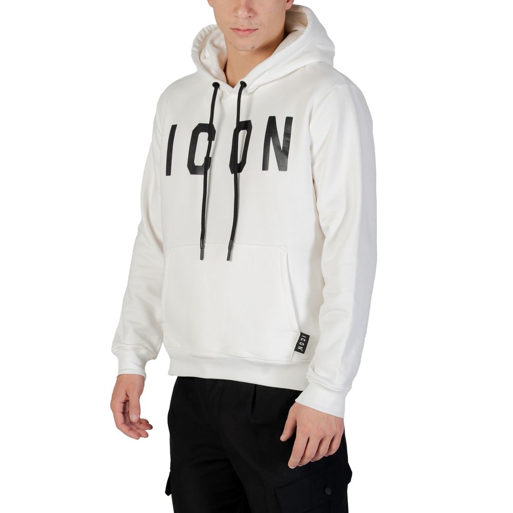Icon Schwarz-weiße Baumwollkapuzenpullover