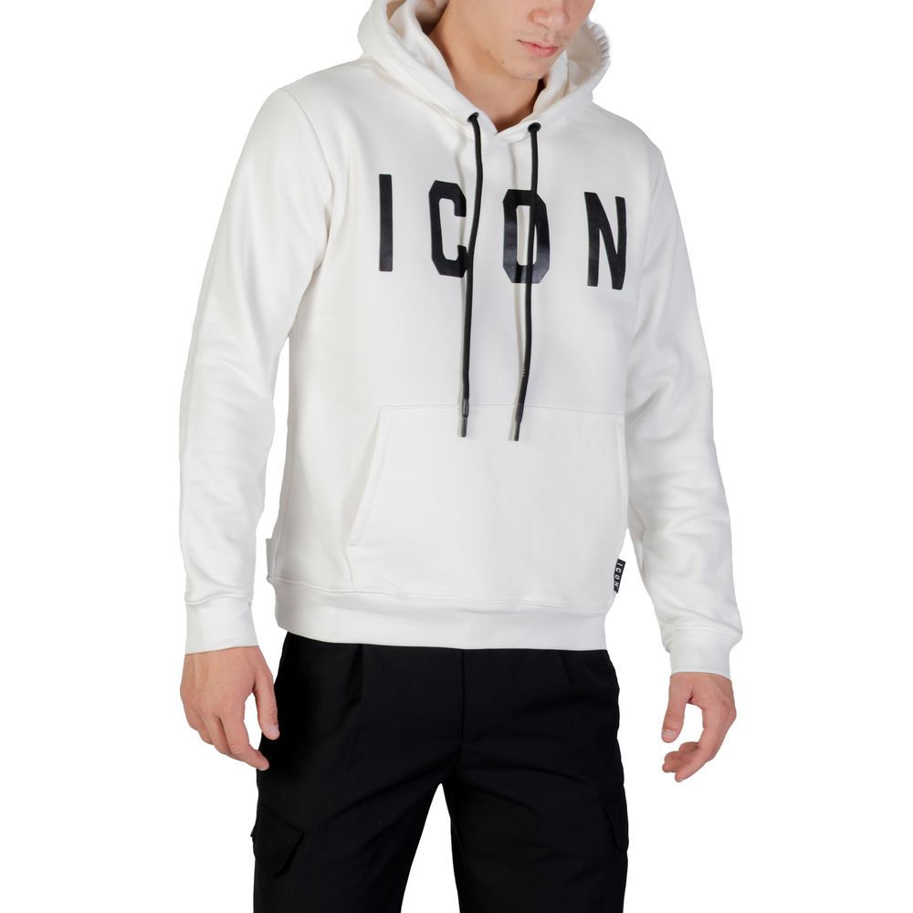 Icon Schwarz-weiße Baumwollkapuzenpullover
