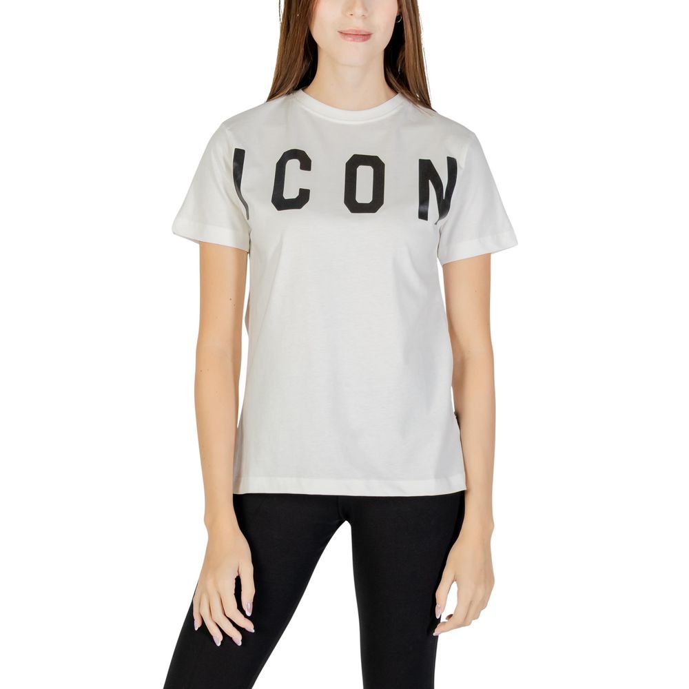 Icon Cremefarbenes Baumwoll-T-Shirt