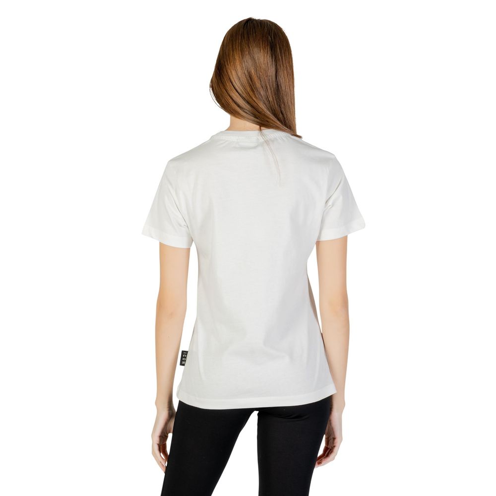 Icon Cremefarbenes Baumwoll-T-Shirt