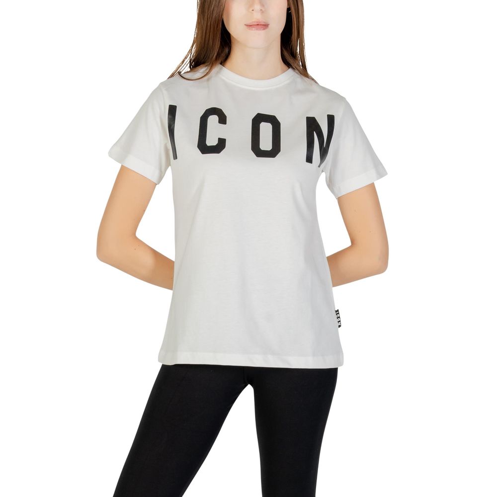 Icon Cremefarbenes Baumwoll-T-Shirt