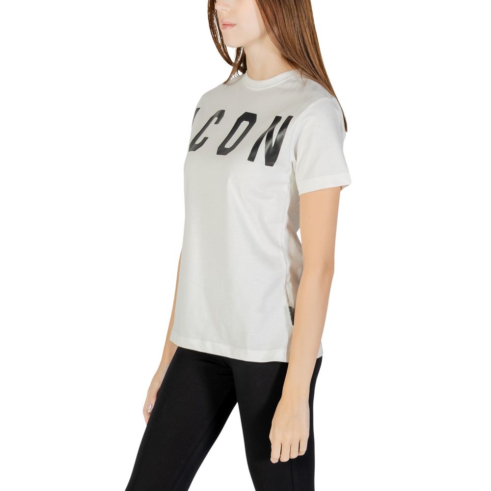 Icon Cremefarbenes Baumwoll-T-Shirt
