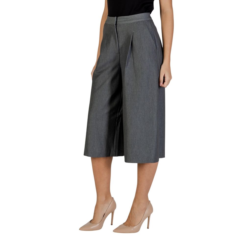 ICHI Graue Cropped Hose aus Polyester