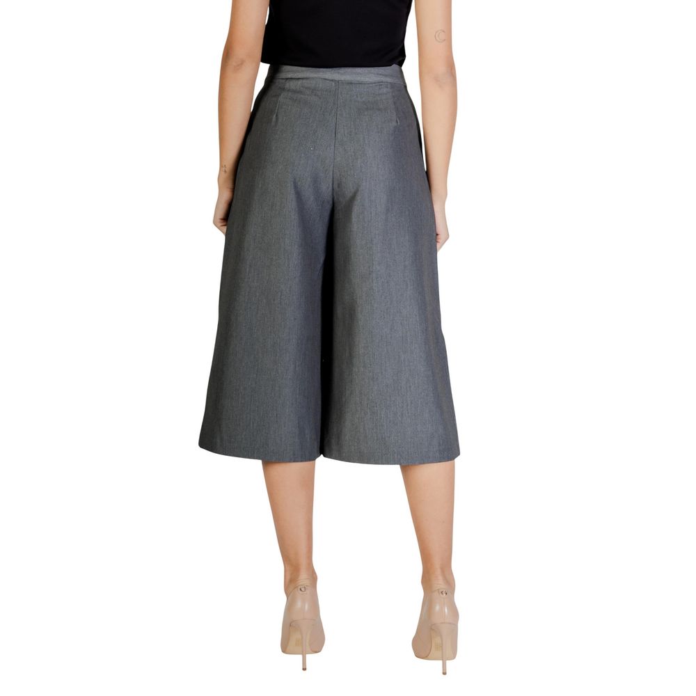 ICHI Graue Cropped Hose aus Polyester