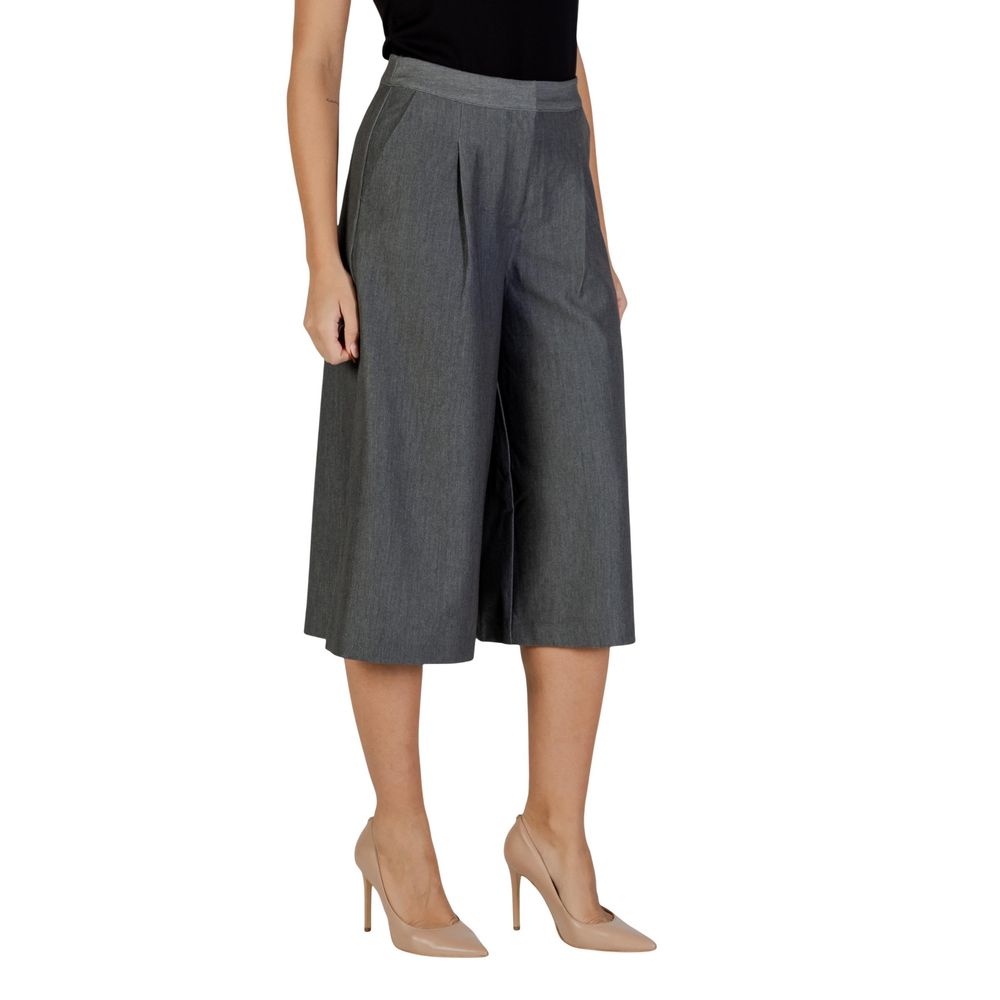 ICHI Graue Cropped Hose aus Polyester