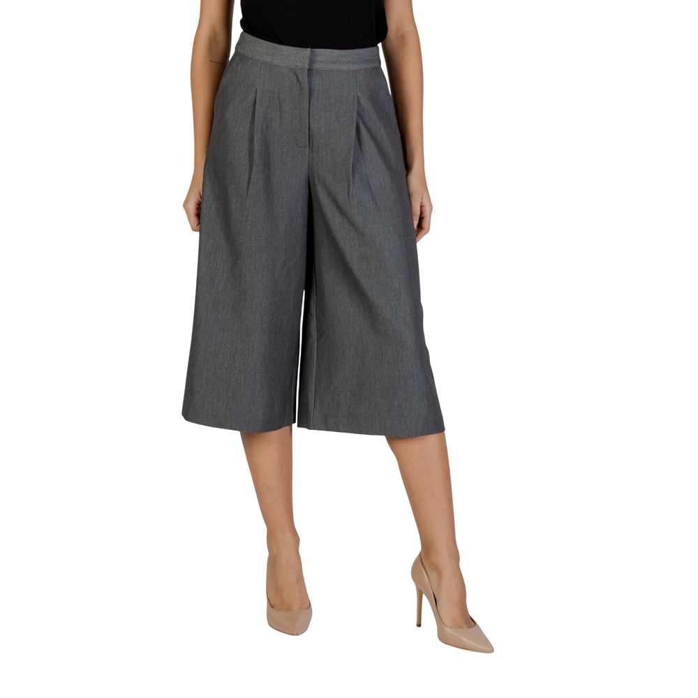ICHI Graue Cropped Hose aus Polyester