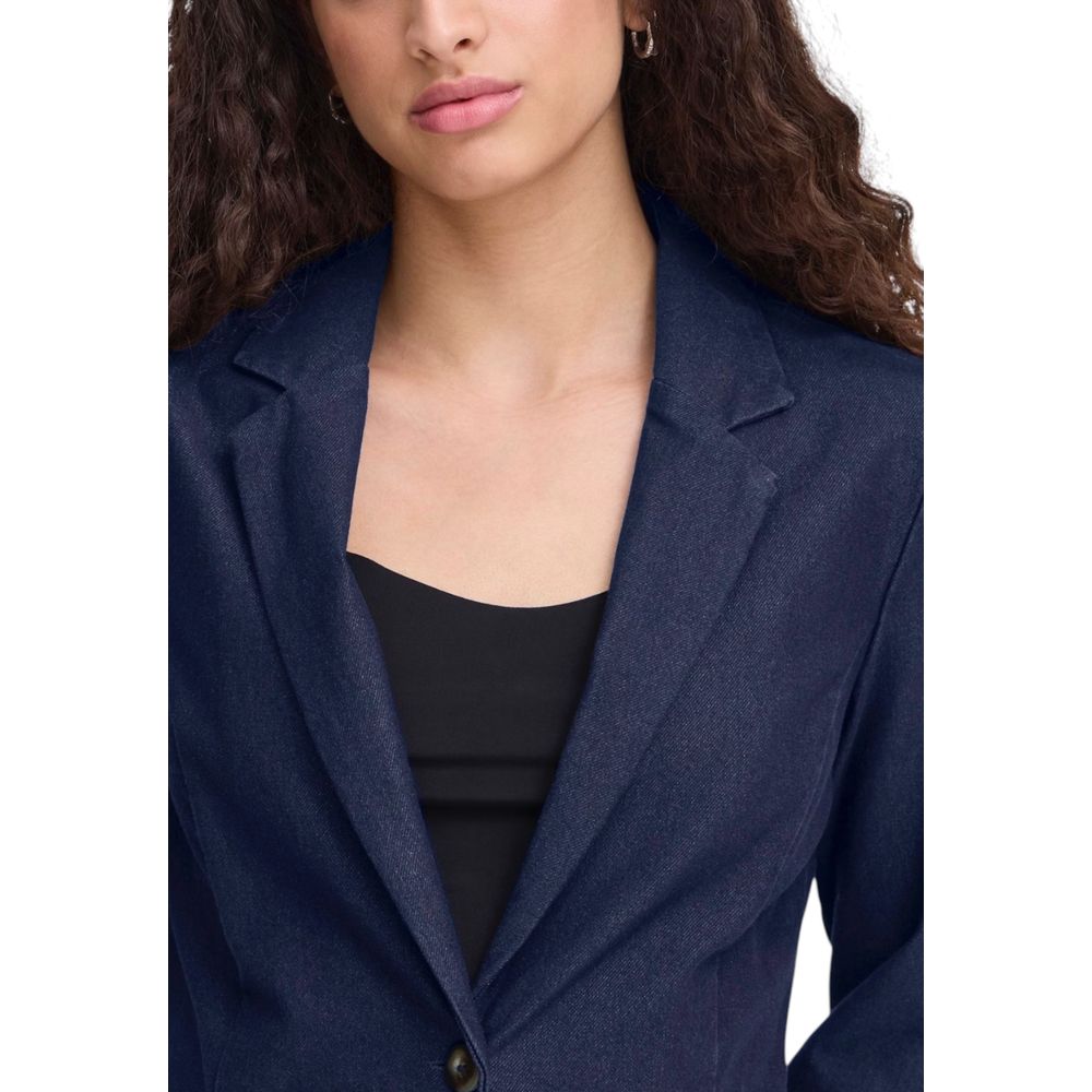 ICHI Blauer Baumwollblazer