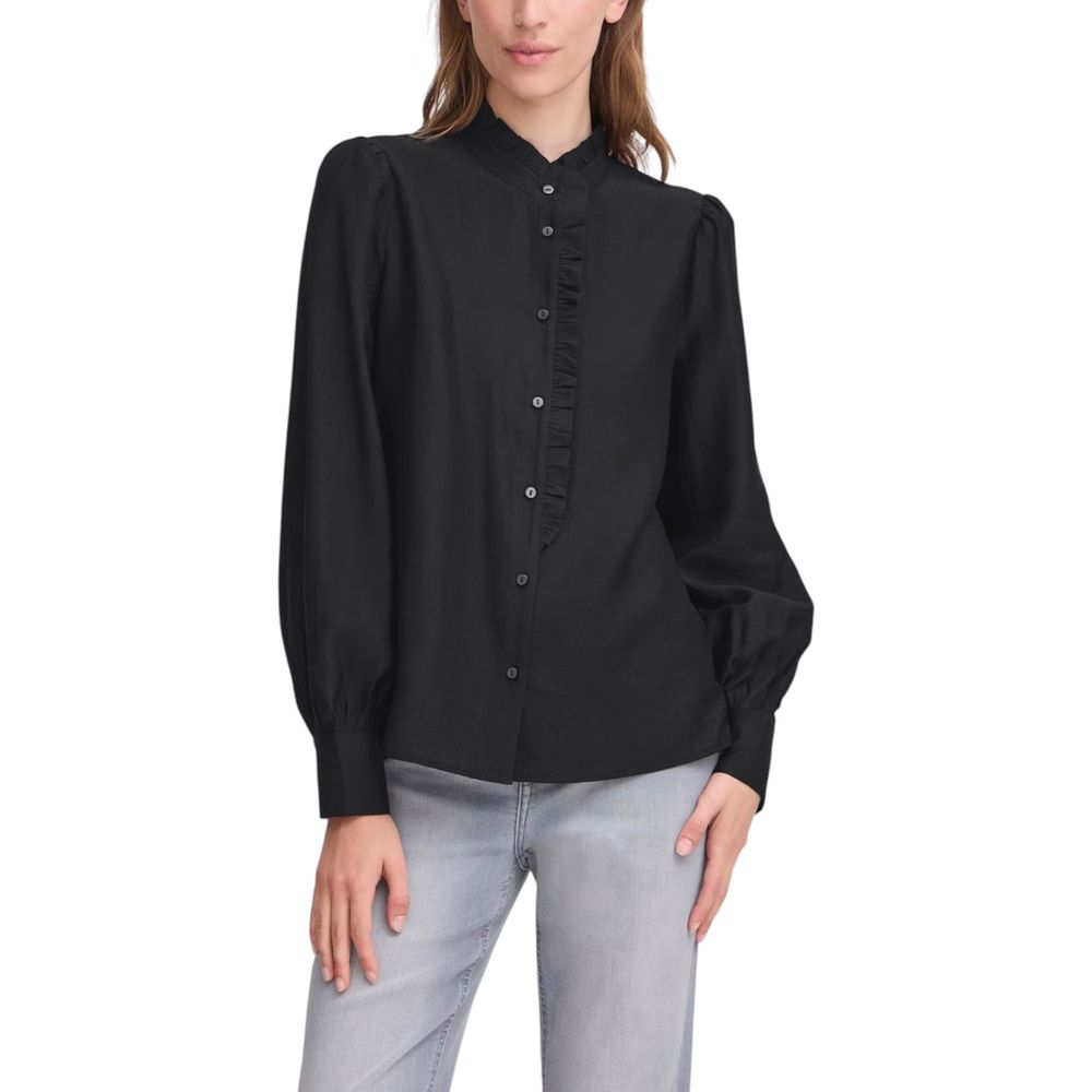 ICHI Schwarze Bluse aus Viskose