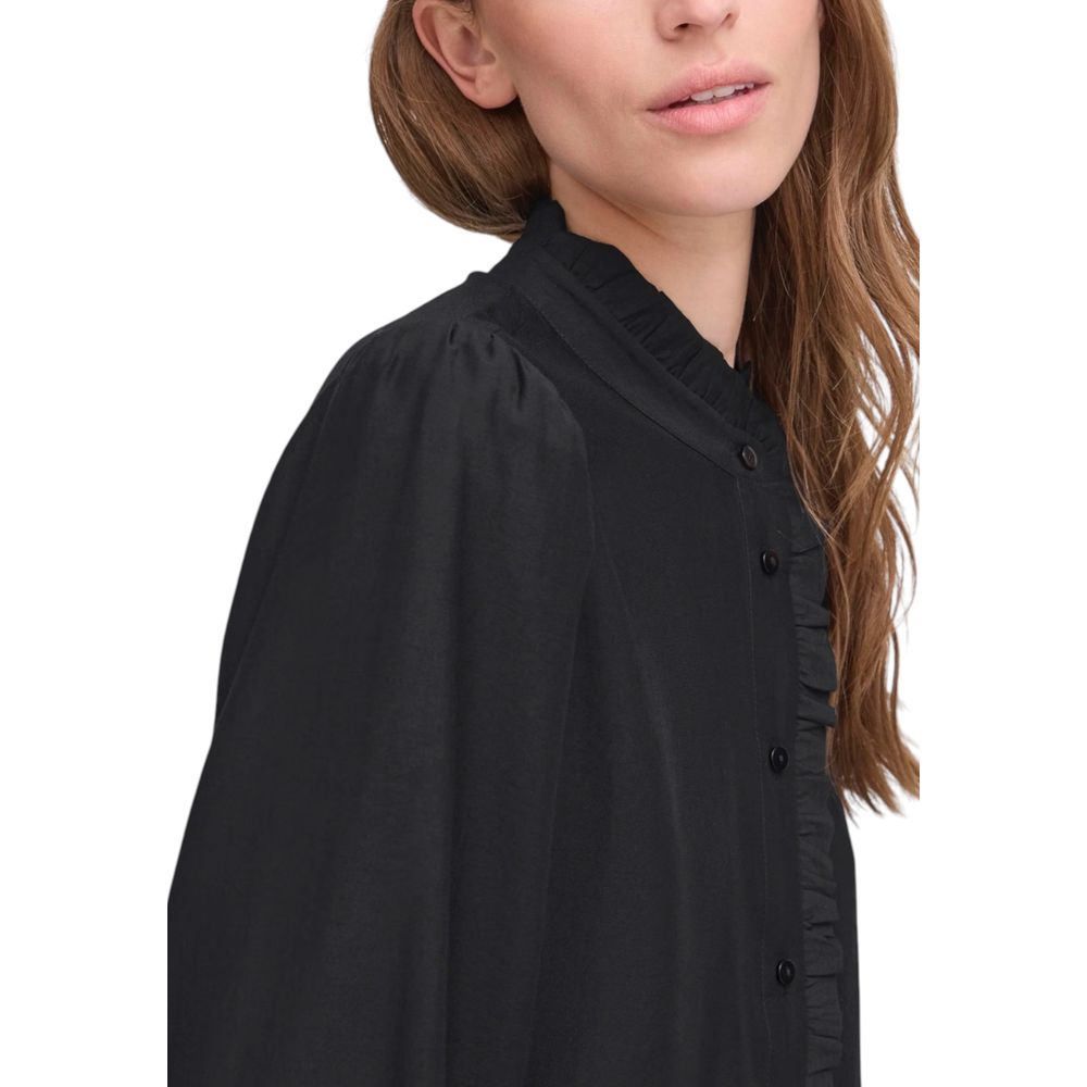 ICHI Schwarze Bluse aus Viskose