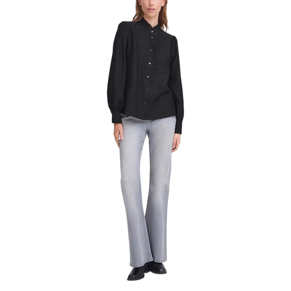ICHI Schwarze Bluse aus Viskose