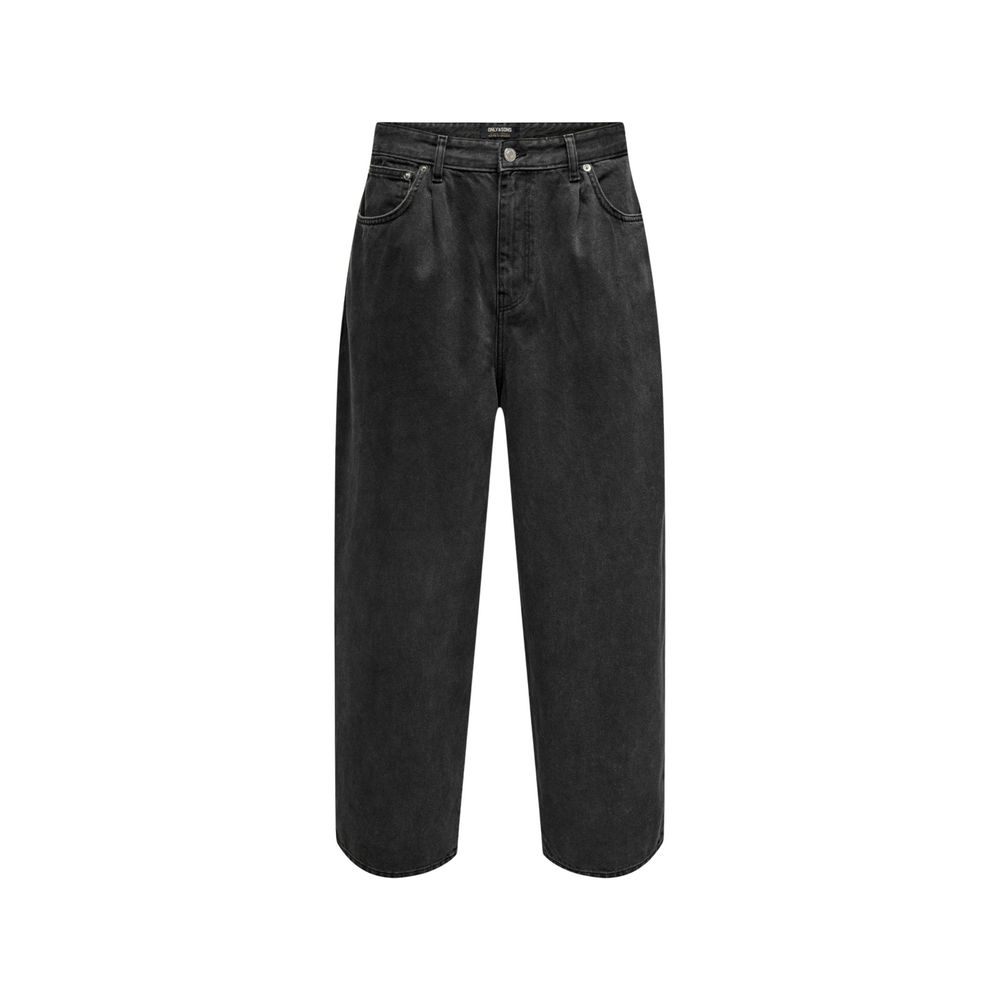 Only & Sons Black Relaxed Fit Cotton Jeans