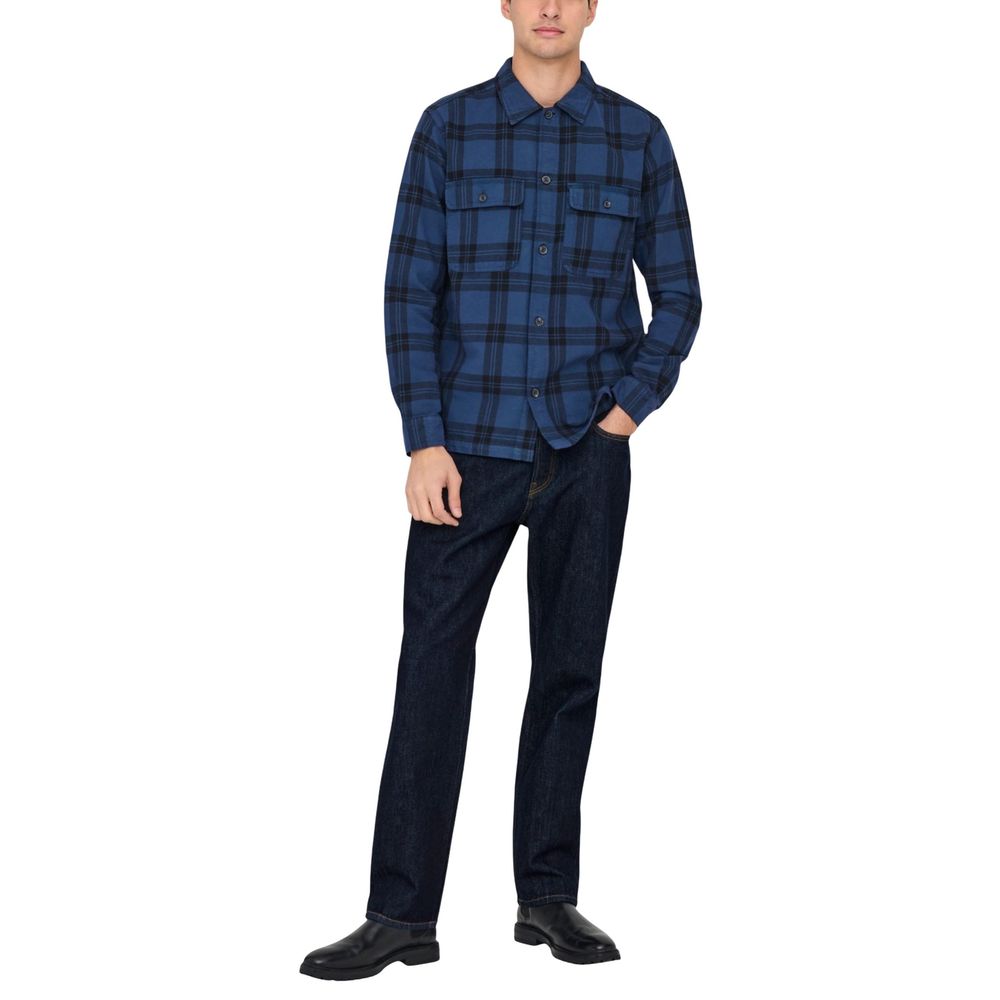 Only & Sons Men's Blue Slim Fit Jeans in Recycled Cotton