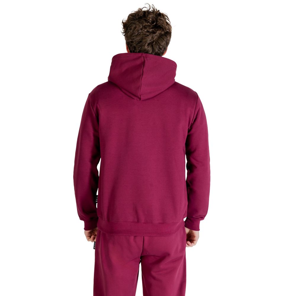 Icon cotton hoodie in burgundy