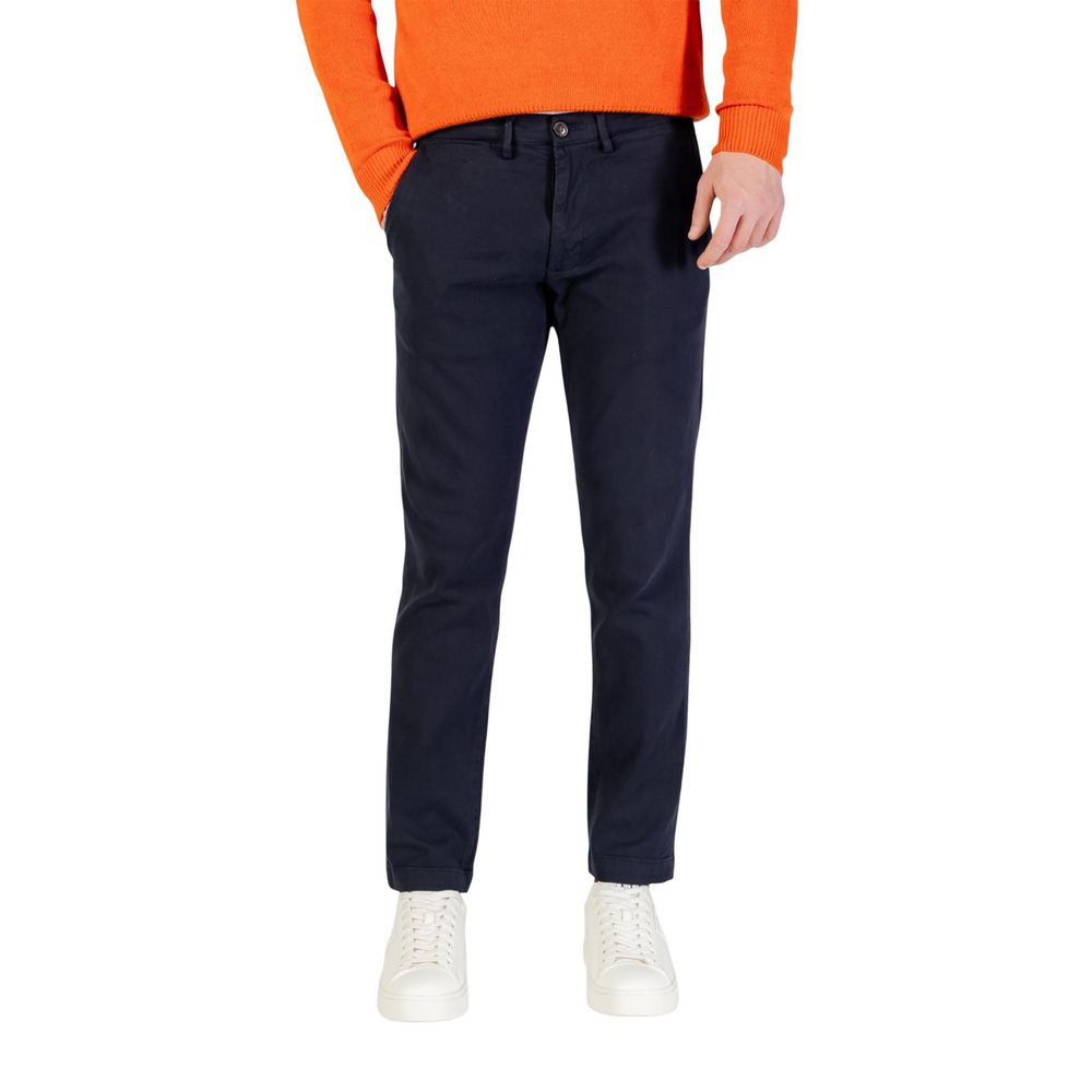 Borghese Blaue Baumwoll-Röhrenhose