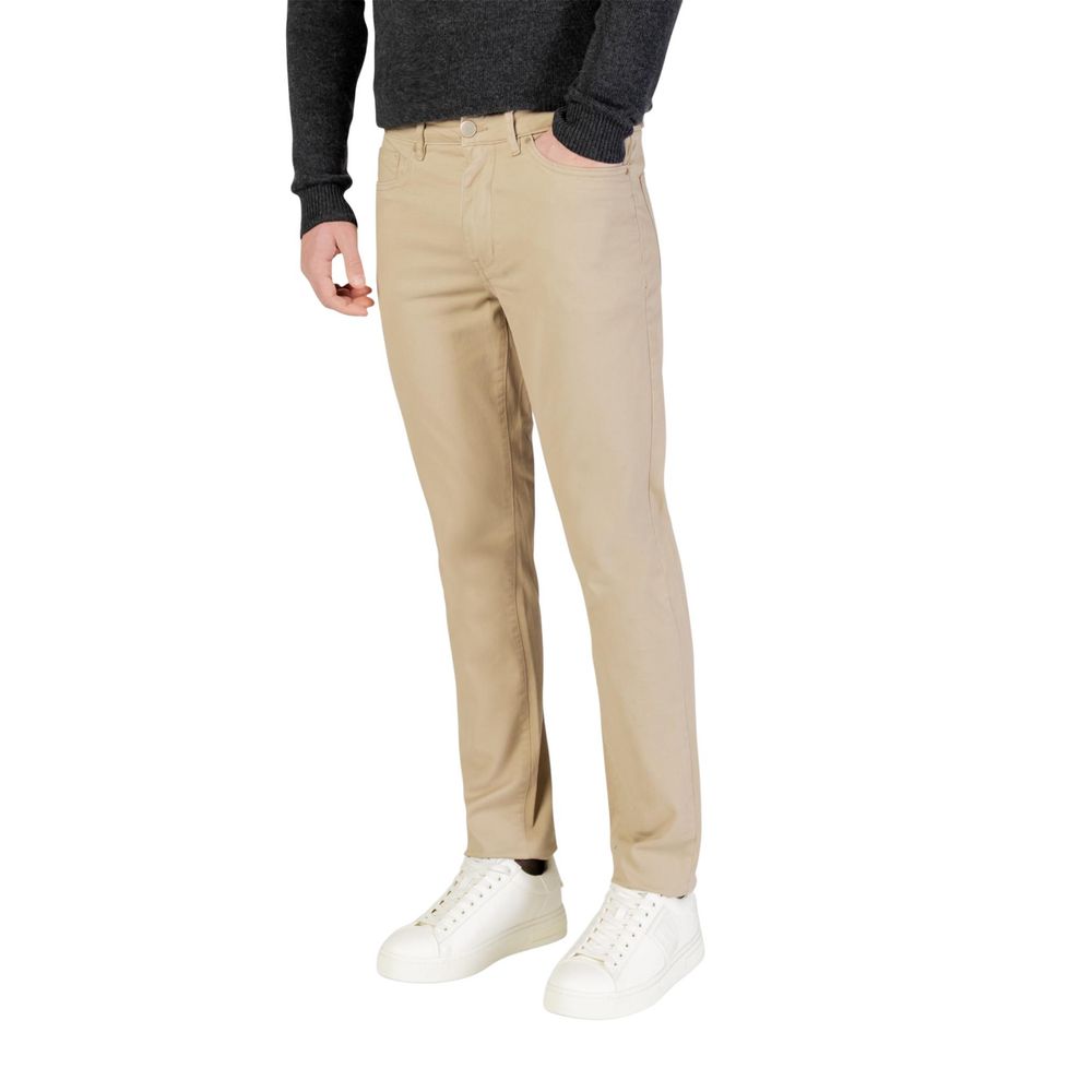 Borghese Beige Baumwoll Skinny Hose