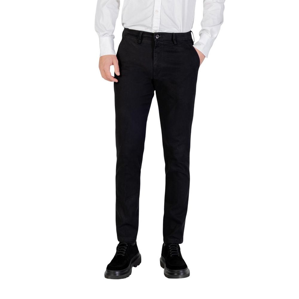 Borghese Schwarze Baumwoll-Skinny-Hose