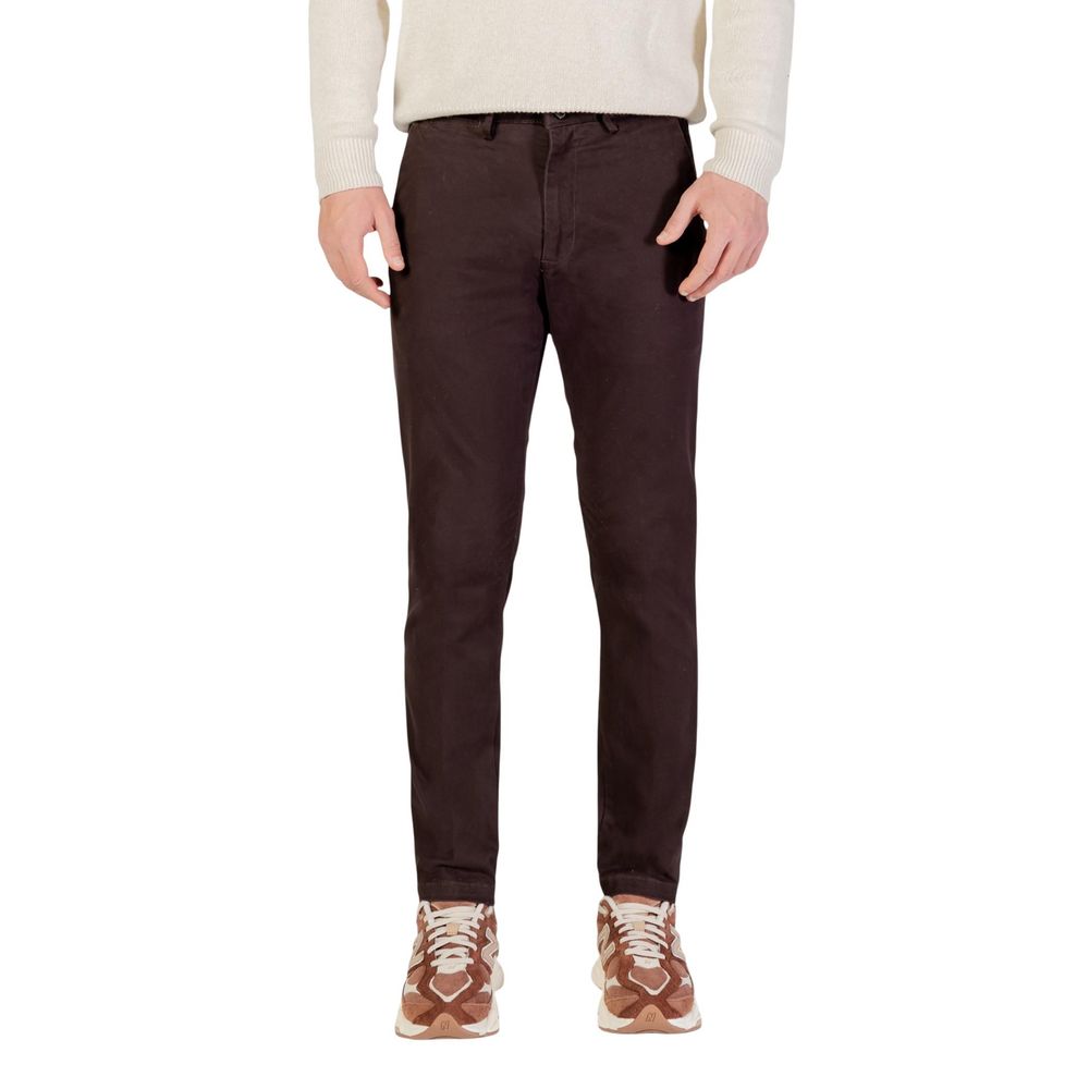 Borghese Braune Baumwoll-Skinny-Hose