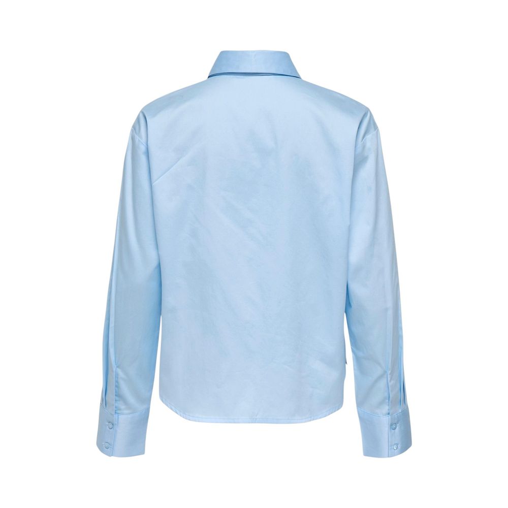 Jacqueline De Yong Blaue Baumwollbluse