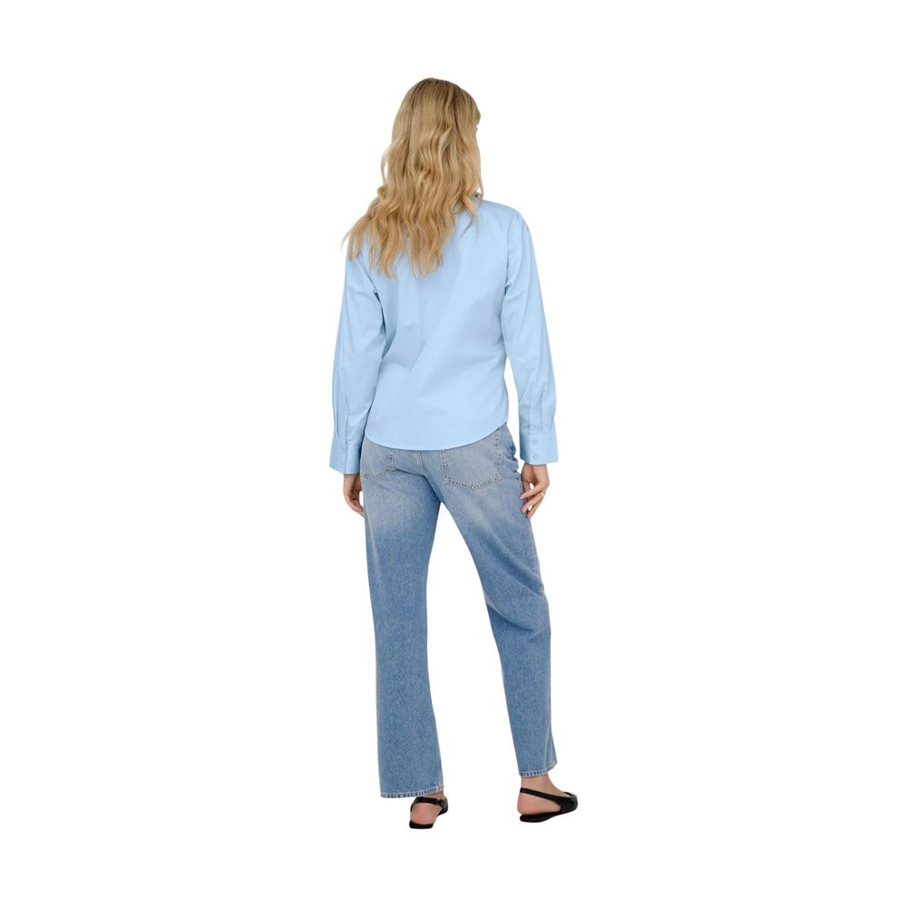 Jacqueline De Yong Blaue Baumwollbluse