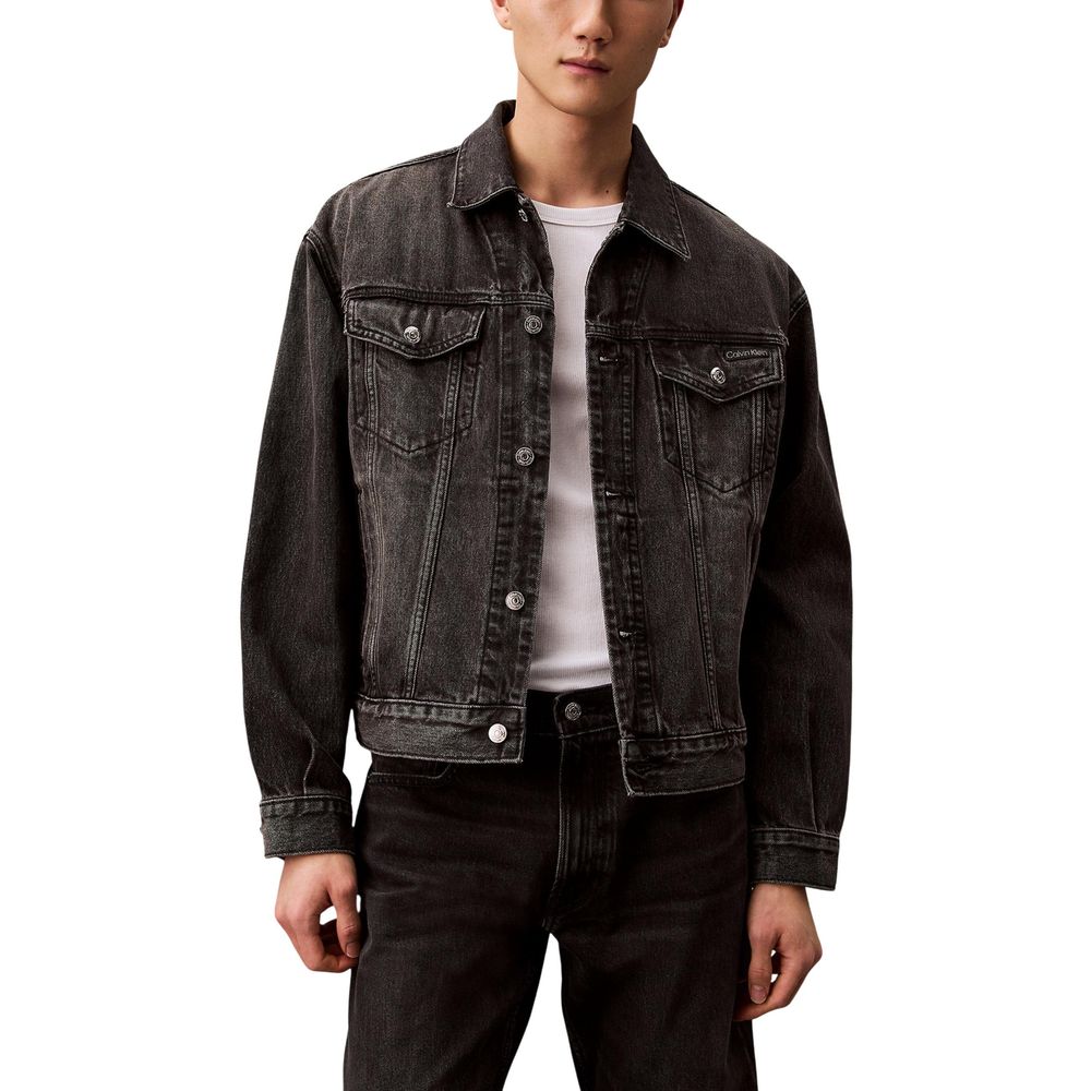 Calvin Klein Jeans Schwarze Baumwoll-Denimjacke