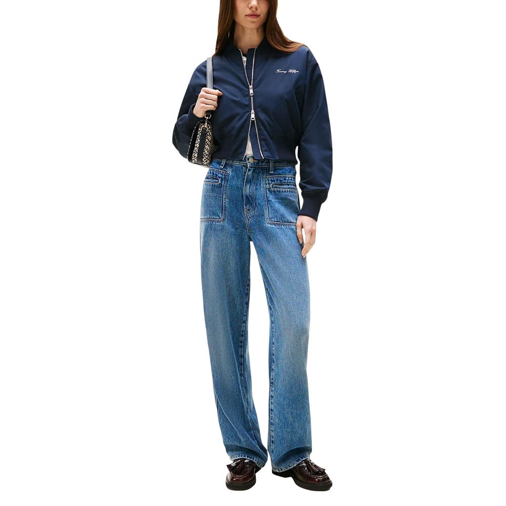Tommy Hilfiger Blaue Bomberjacke aus recyceltem Polyester
