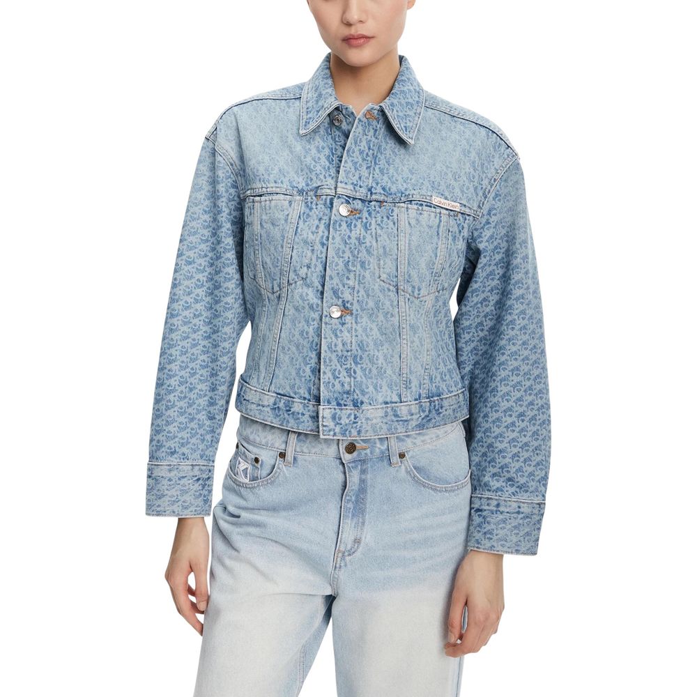 Calvin Klein Jeans Hellblaue Jeansjacke aus Baumwolle