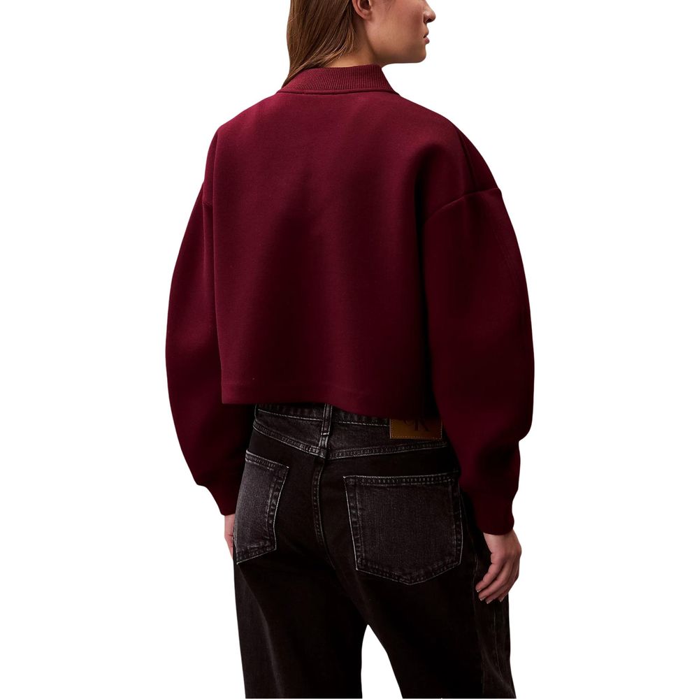 Calvin Klein Jeans Burgundy Viscose Bomber Jacket