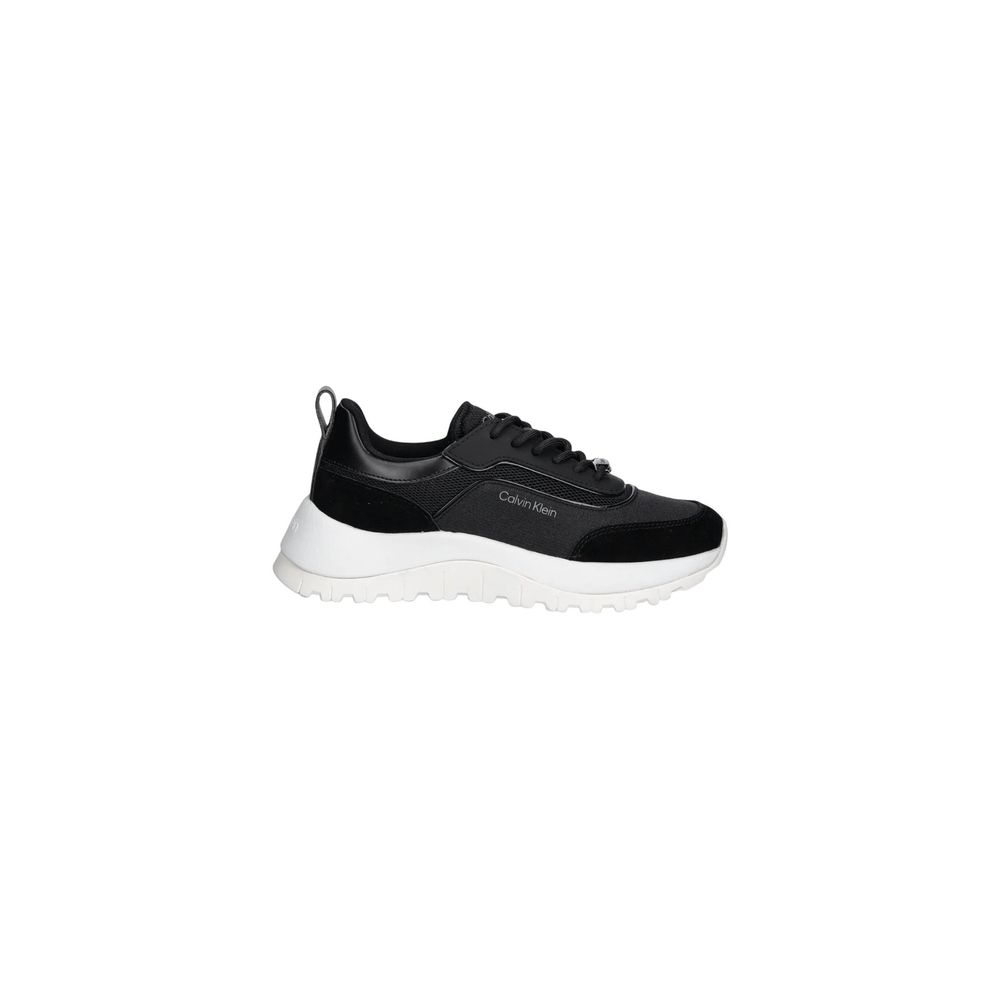 Calvin Klein black athletic-look leather sneakers