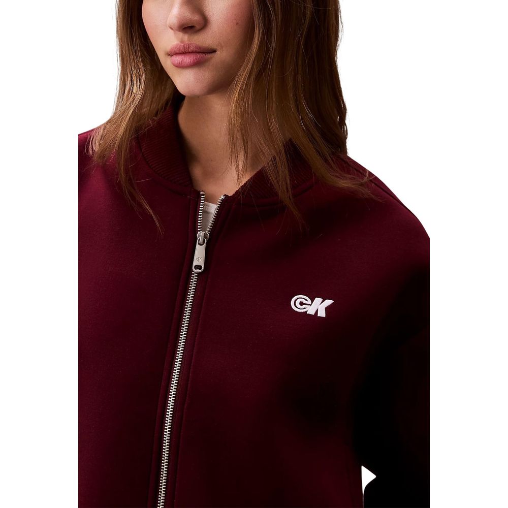 Calvin Klein Jeans Burgundy Viscose Bomber Jacket