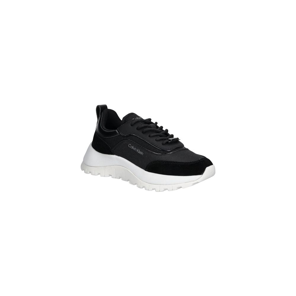 Calvin Klein black athletic-look leather sneakers