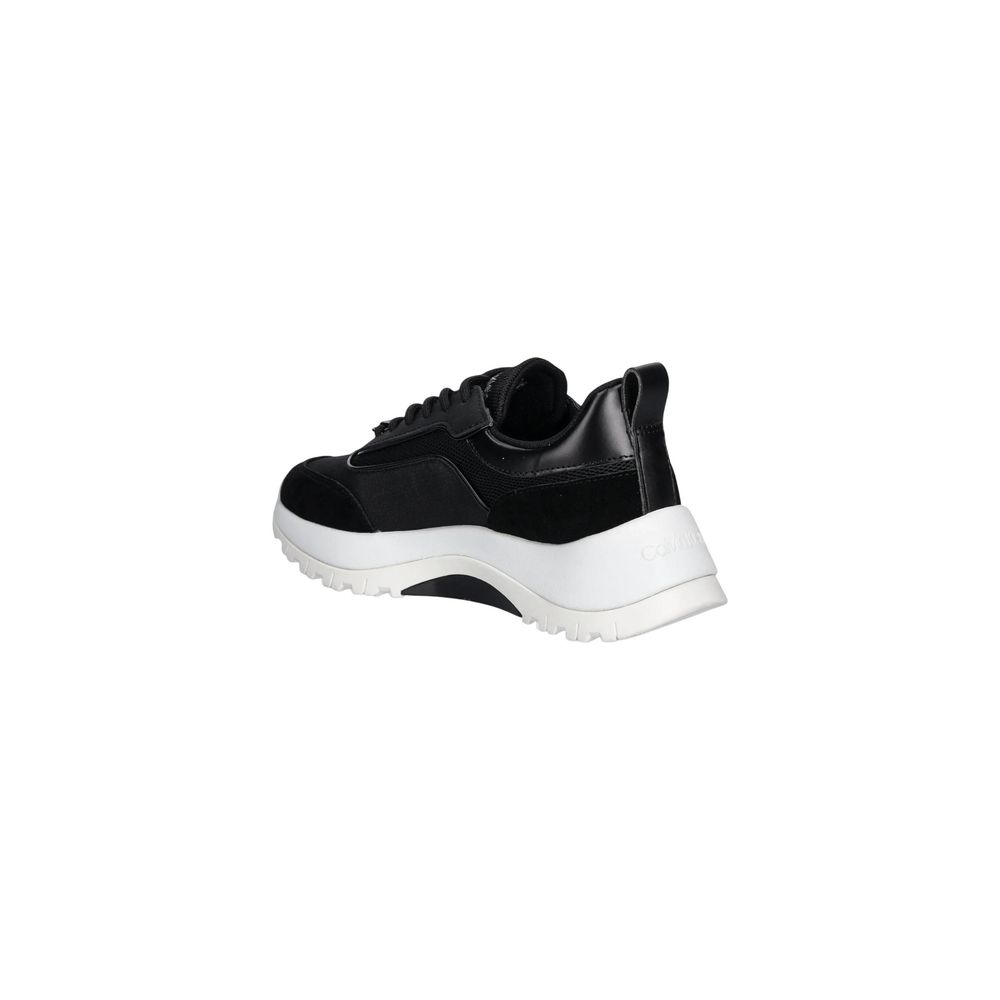 Calvin Klein black athletic-look leather sneakers