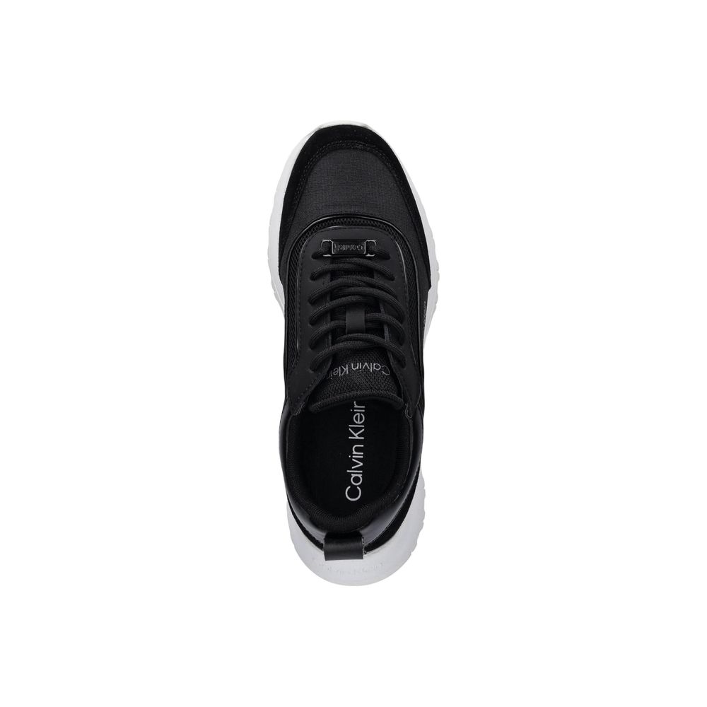 Calvin Klein black athletic-look leather sneakers