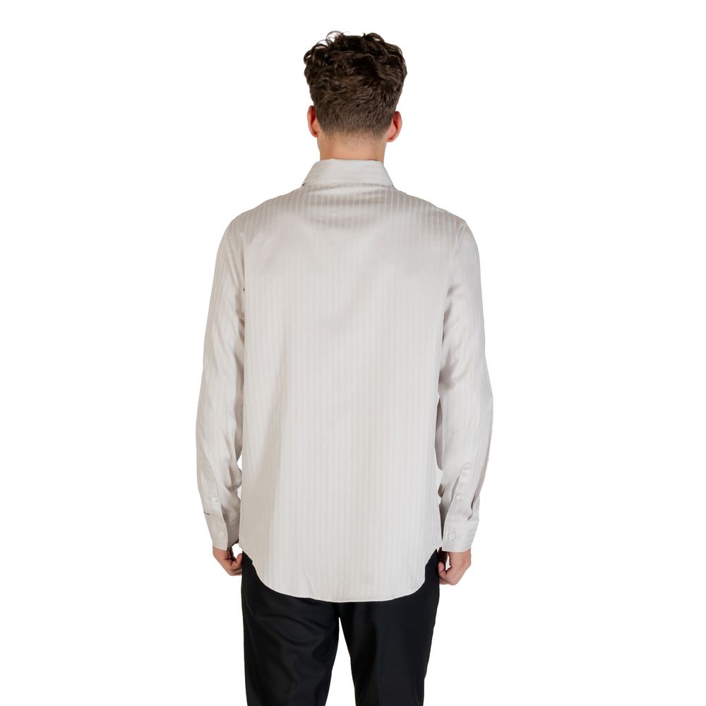 Armani Exchange Graues Hemd aus Baumwolle mit Muster
