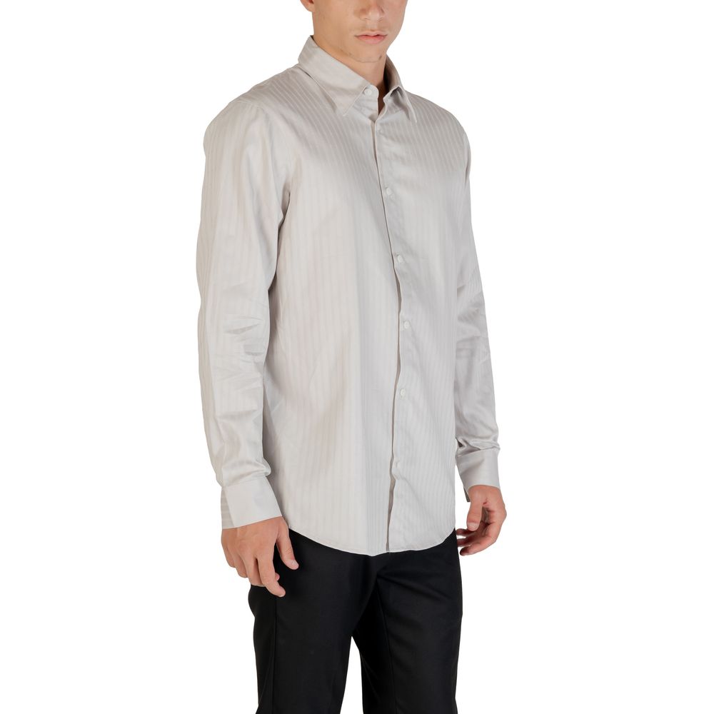 Armani Exchange Graues Hemd aus Baumwolle mit Muster