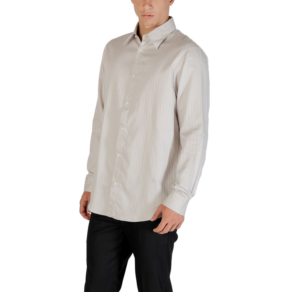 Armani Exchange Graues Hemd aus Baumwolle mit Muster