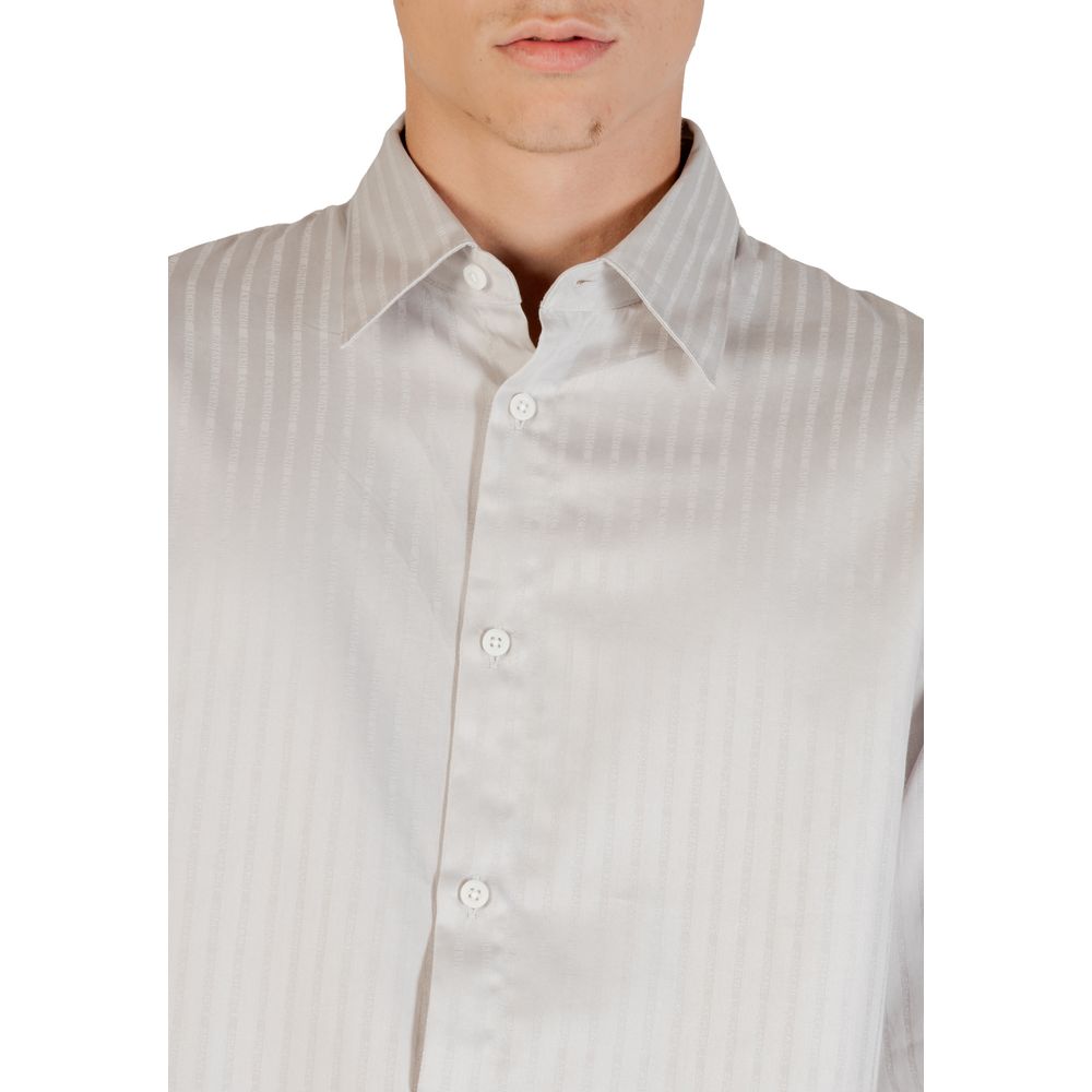 Armani Exchange Graues Hemd aus Baumwolle mit Muster