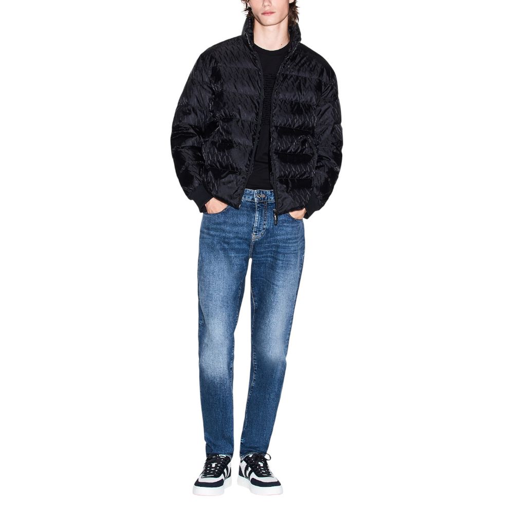 Armani Exchange Schwarzer Polyamid-Mantel