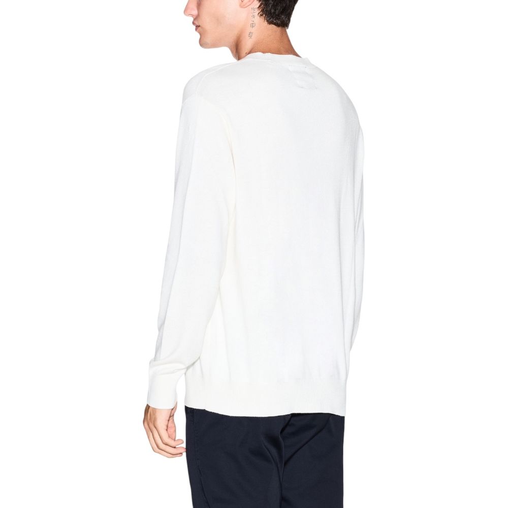 Armani Exchange Cremefarbener Sweatshirt aus Viskose