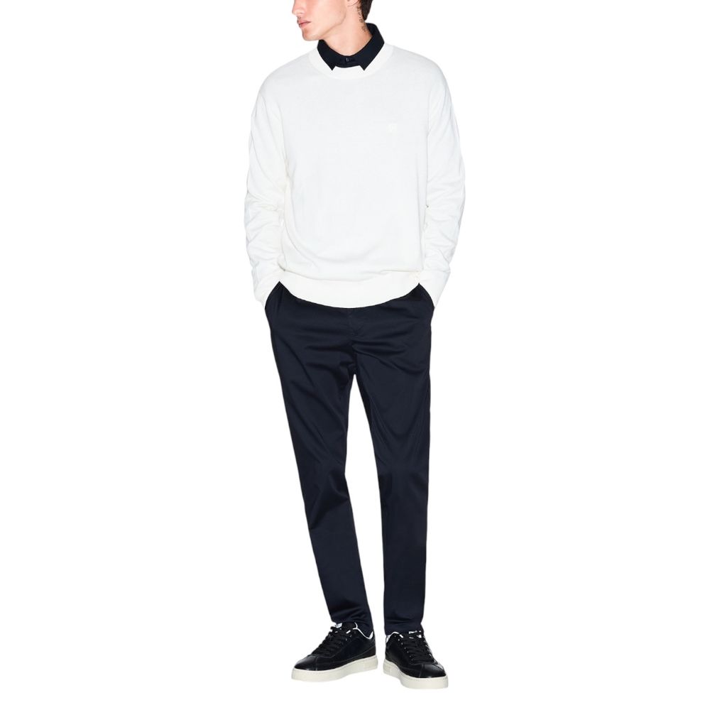 Armani Exchange Cremefarbener Sweatshirt aus Viskose