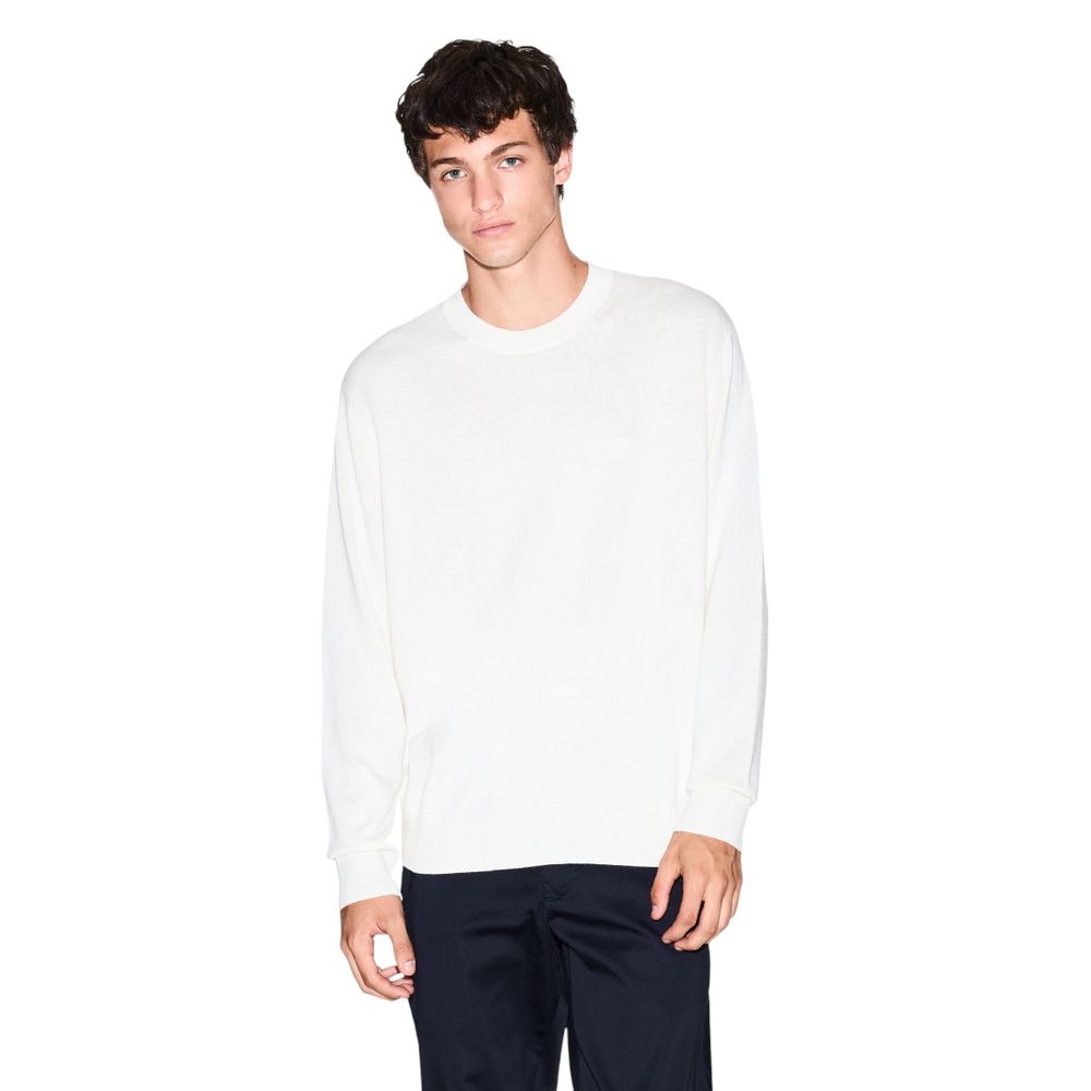 Armani Exchange Cremefarbener Sweatshirt aus Viskose