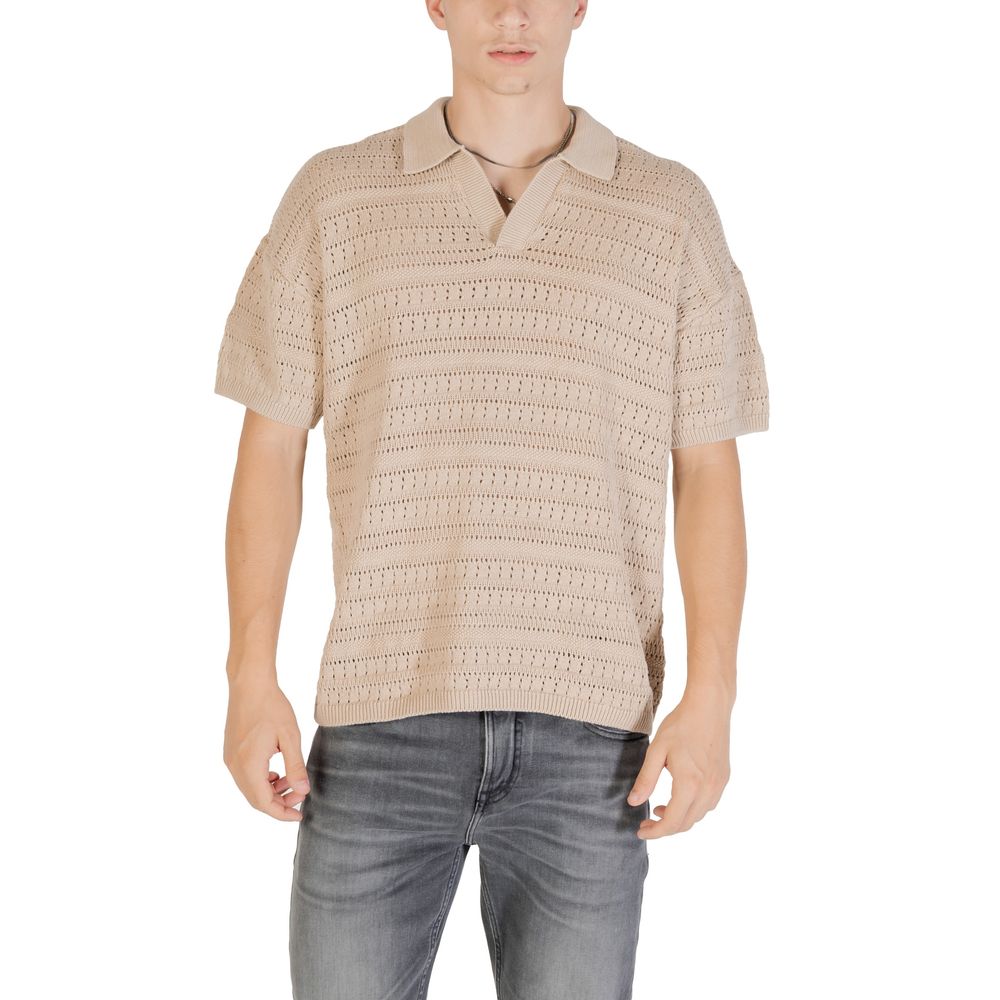 Only & Sons Beige Cotton Short Sleeve Shirt