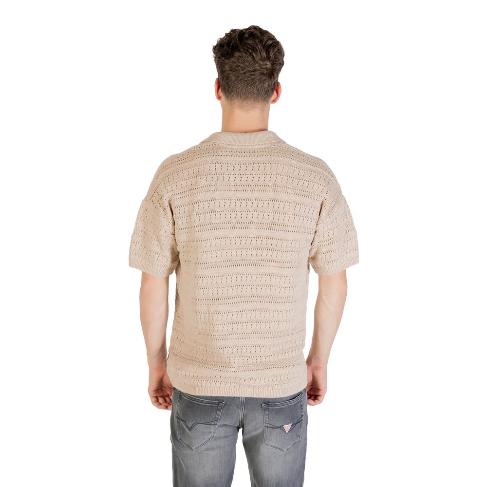 Only & Sons Beige Cotton Short Sleeve Shirt