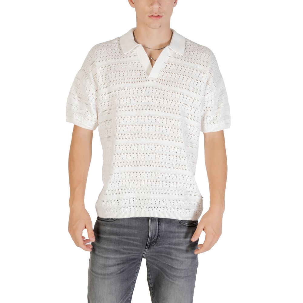 Only & Sons Weißes Baumwoll-T-Shirt mit kurzen Ärmeln
