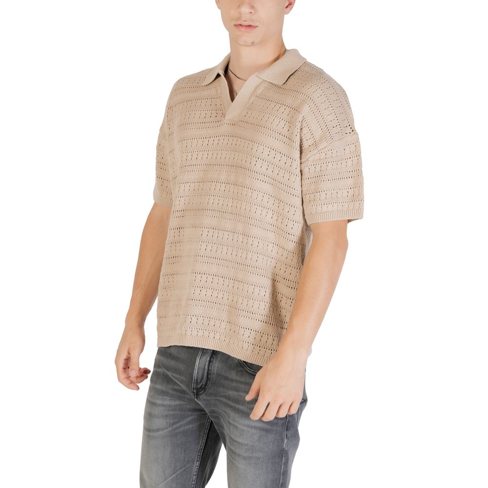 Only & Sons Beige Cotton Short Sleeve Shirt