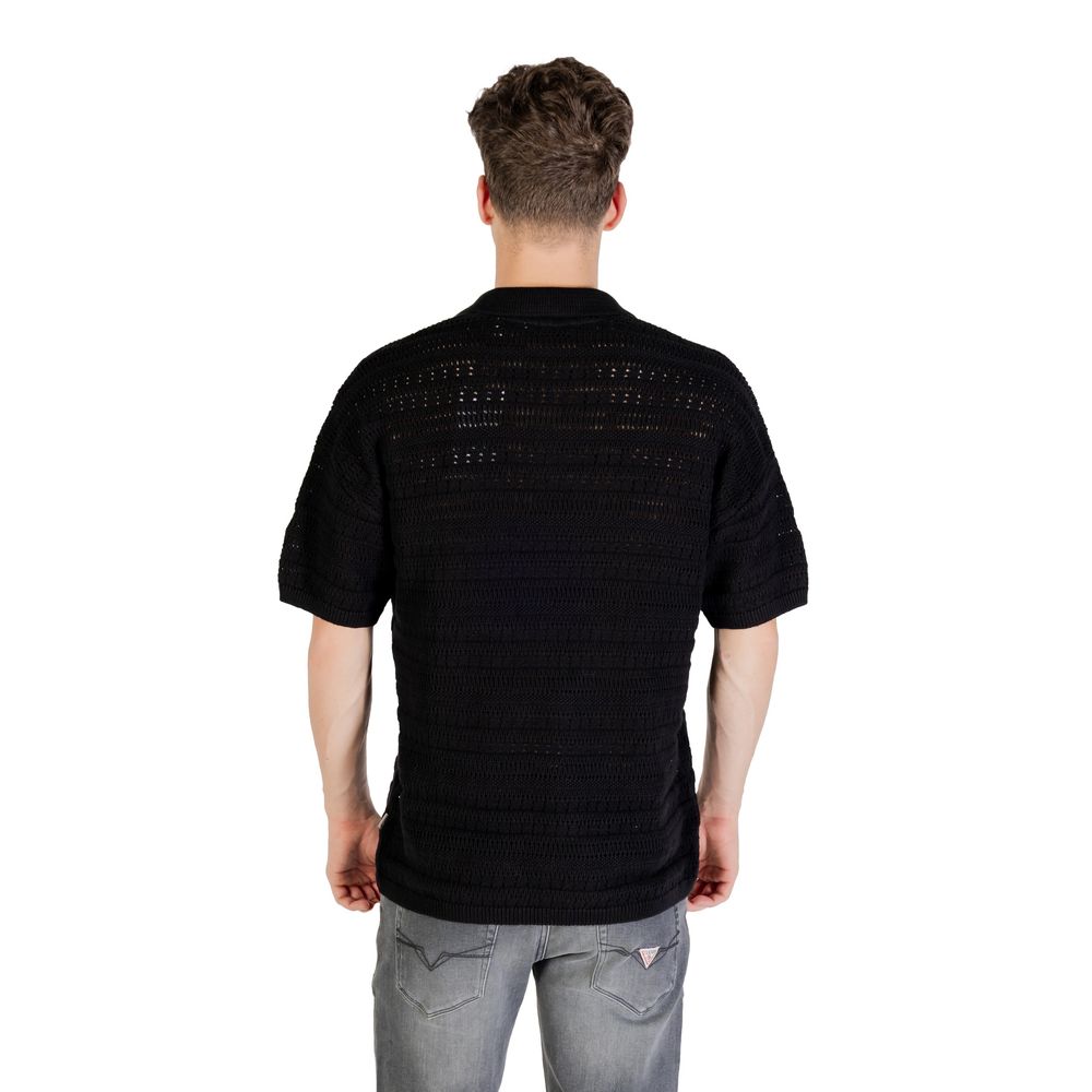 Only & Sons Schwarzes Baumwoll-Polohemd
