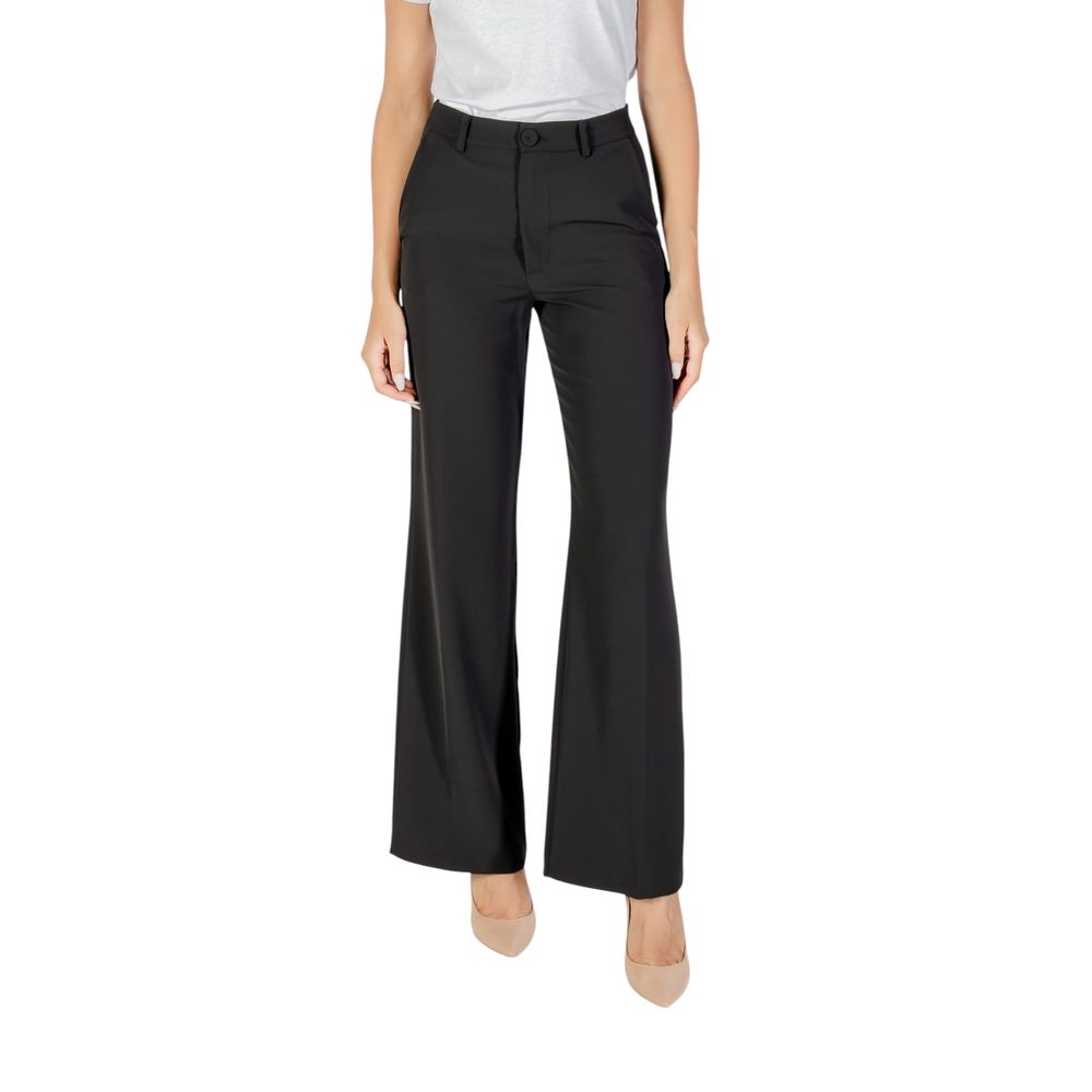 Rinascimento Black Polyester Casual Trousers