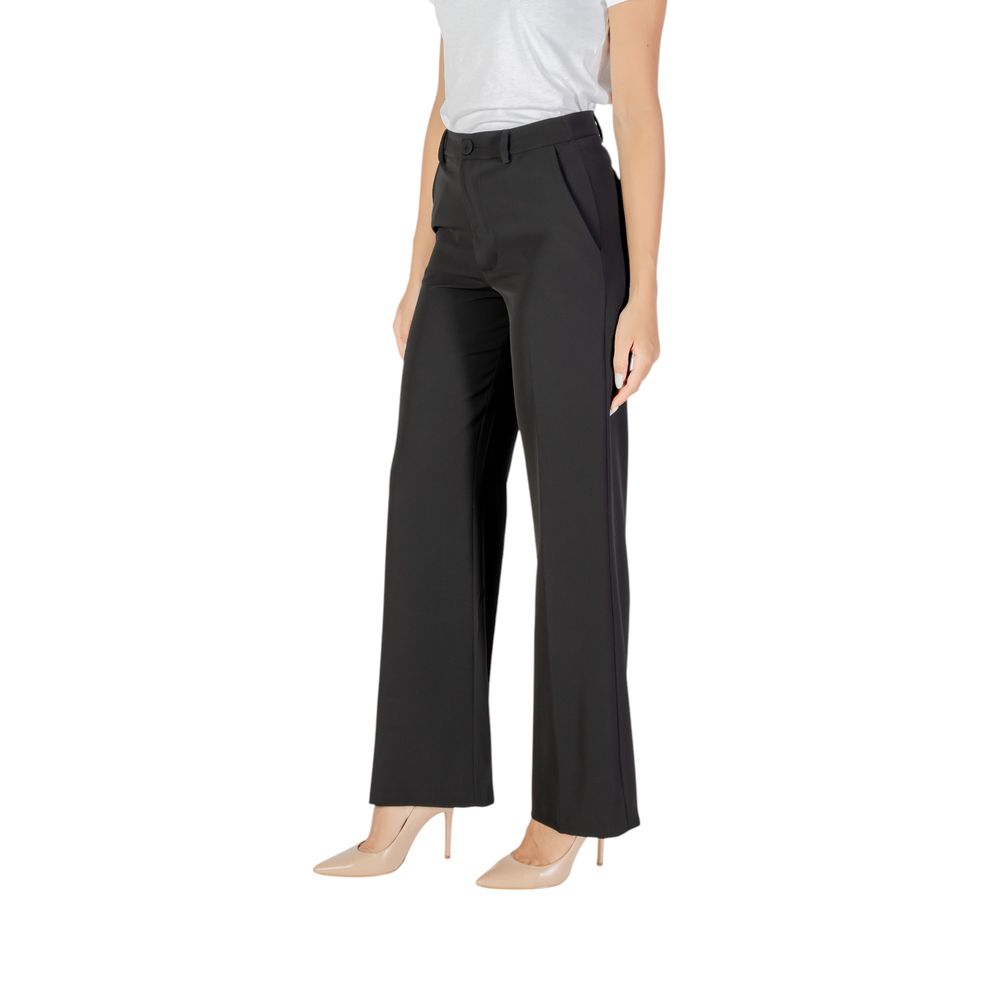 Rinascimento Black Polyester Casual Trousers